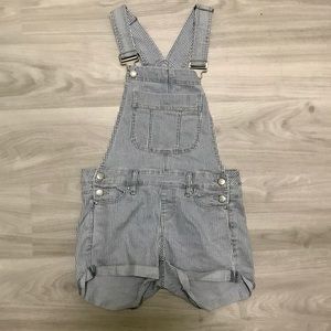 🔥SALE🔥 Blue Spice Blue & White Stripe Short Overalls
